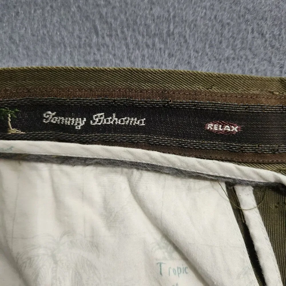Tommy Bahama Dress Pants Men 40 (38X29) Green Relax Fit 100% Silk Flat Front